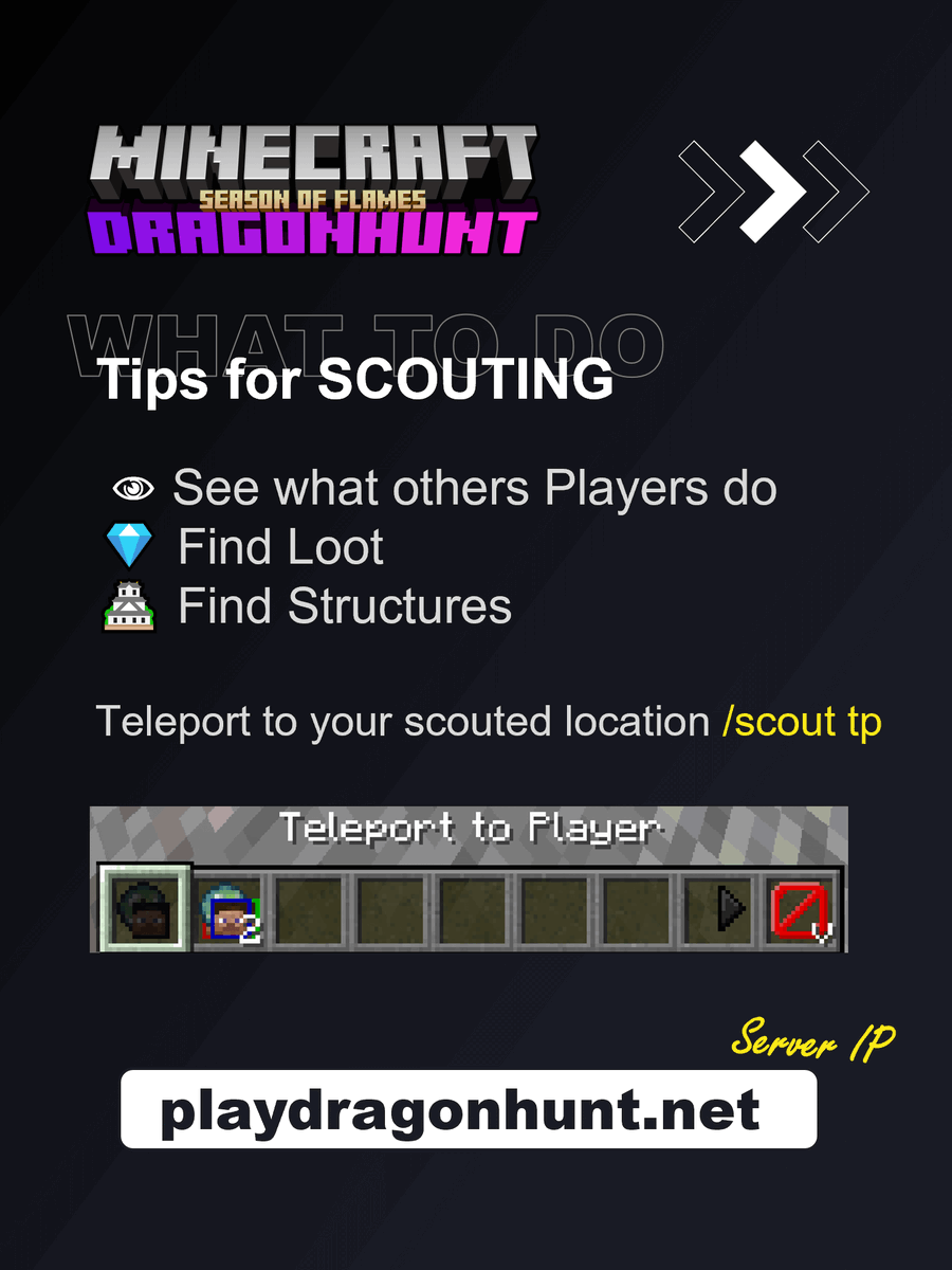 playdragonhunt's tweet image. Bad Luck? 😢 We got you covered with /scout. See where the next lava pool is and teleport right to it with /scout tp.

PLAY NOW &amp;gt;&amp;gt;&amp;gt; Server IP: playdragonhunt.net

#minecraft #minecraftserver #minecraftplugin #Minecraftbuilds #minecraftmodding #gaming #game #gamer #gamemode