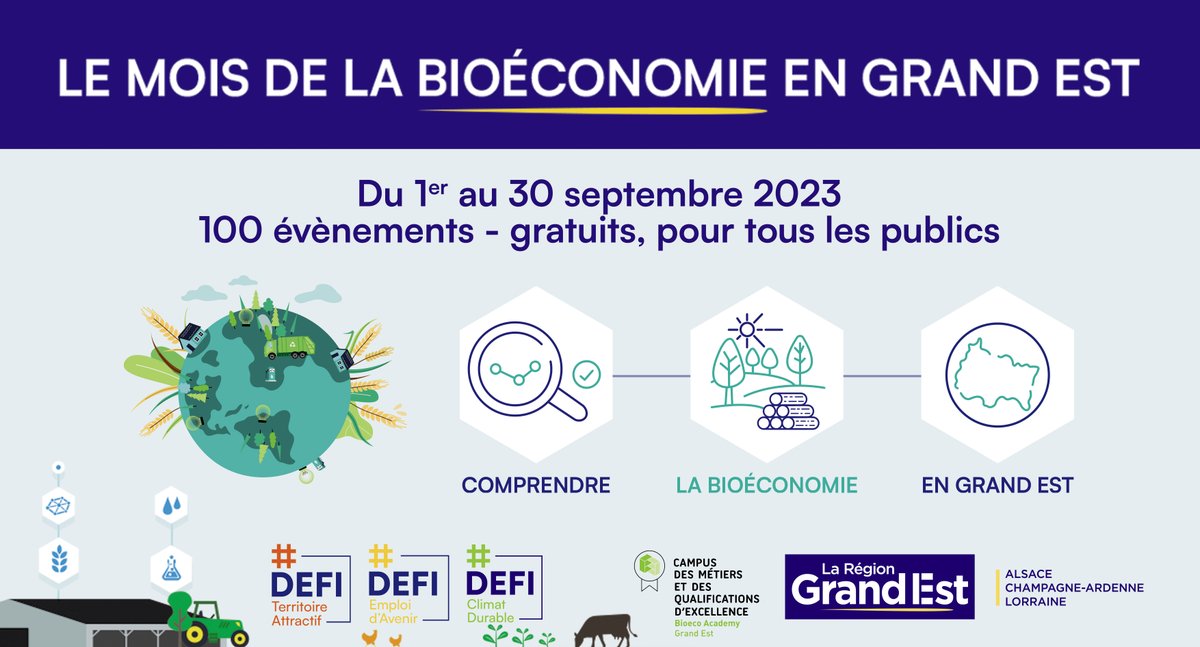 EXEBIO_PIA's tweet photo. Retrouvez EXEBIO à la foire de Châlons ! 
🌿4 sept. : Signature officielle de l'Accord de Consortium par les partenaires du projet #EXEBIO
🌿6 sept. : Ateliers de découverte de la bioéconomie avec @universitereims @CmqBioeco @CEBB_innovation @Accustica 
Venez nombreux ! 
#mbge https://t.co/kyDp6kKR4G