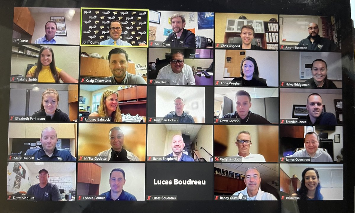 John_Currie's tweet photo. Game Week means Game Ops mtg!!! With a SOLD OUT Opening Night crowd coming to @Allegacy Stadium Thurs 7PM -I appreciate the professionals of @WakeForest @DemonDeacons @CityofWS @ForsythCountyNC @NCDOT @greater_ws @VisitWS @accnetwork @theACC ++ delivering the #BestFanExpInNC ! https://t.co/tkHiuqKaXb