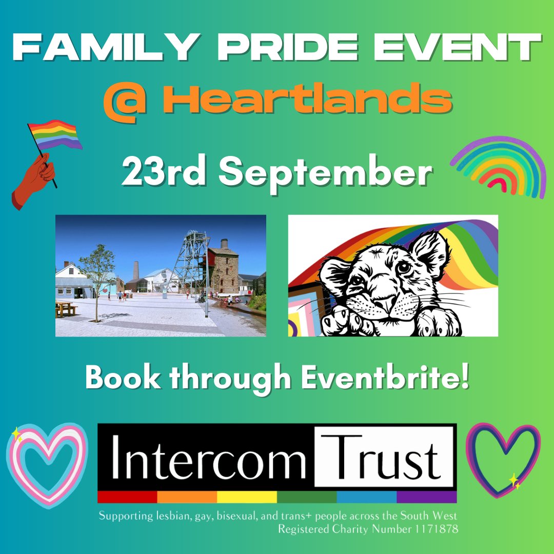 We can now announce a third Family Pride event for this September! 🏳️‍🌈

We will be at Heartlands on 23rd September 
🏠TR15 3QY
⏲️11:00-14:00

Register your place now: tinyurl.com/HLSept23
