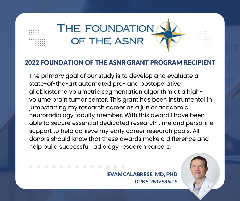 Make an impact with a donation to the Foundation of the #ASNR! Contributions support #Neuroradiology research that advances clinical practice and improves patient outcomes. Invest in the future of neuroradiology with your donation today: foundation.asnr.org @ecalabr