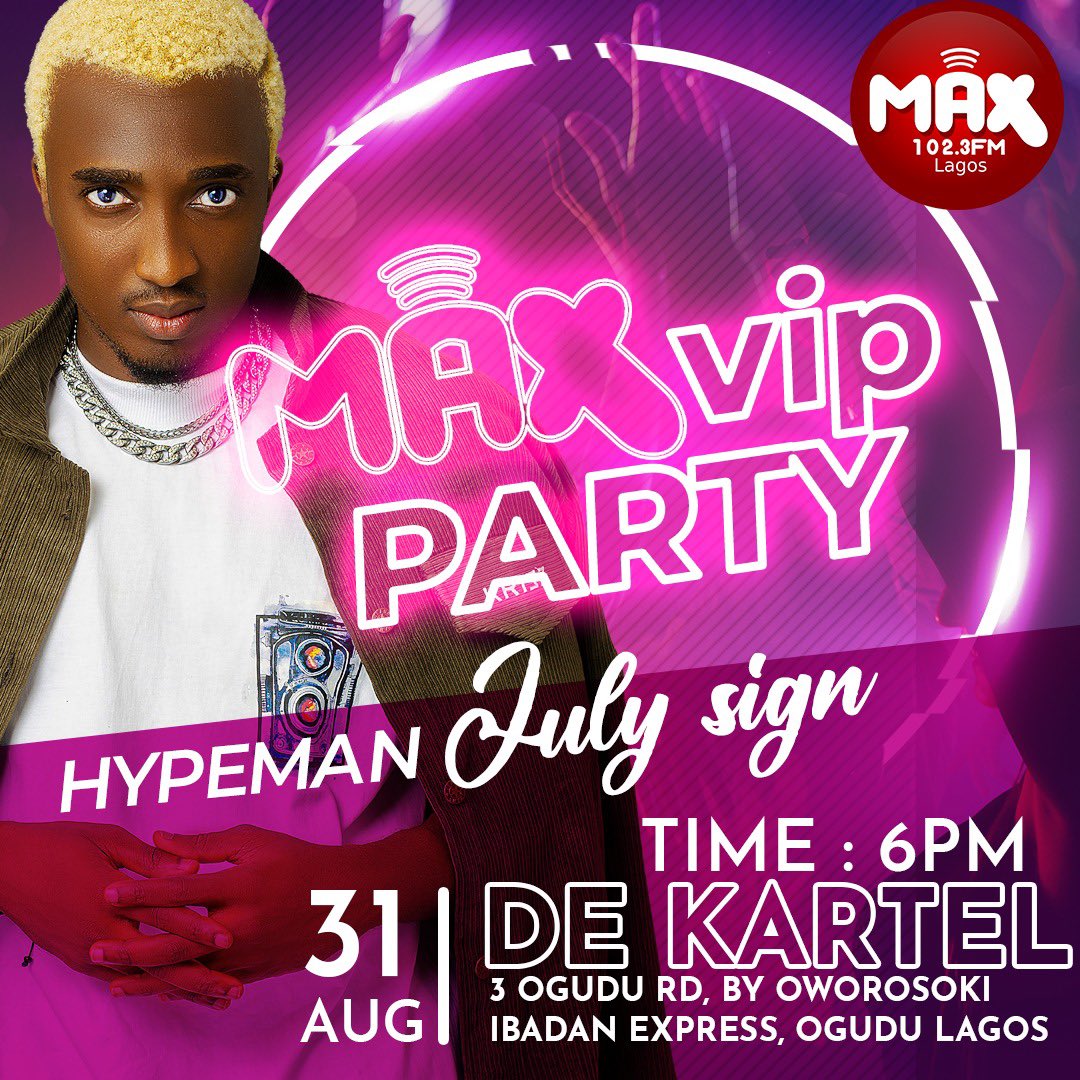 Max1023FM's tweet photo. Meet the MaxVIPParty official Hypeman @july_sign
Itโs going to be litt!๐ฅ
Get ready to dance, vibe and lose yourself in the rhythm of the party.
Donโt plan to miss this!!!
#max1023fm #maxvipparty #music #party #entertainment https://t.co/78W0uRuyP6