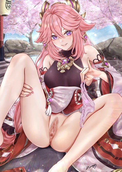 #とびきりのピンクを魅せて下さい
#原神 #八重神子 