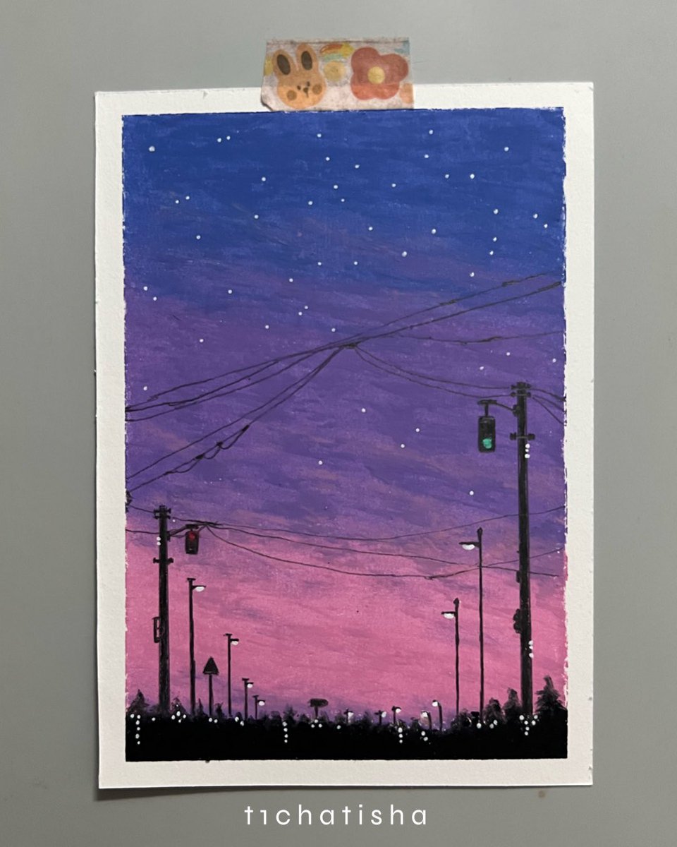 ในวันที่หม่น ก็ยังมีสีชอล์คช่วยระบายสีสันได้บ้าง ｡•◡•｡*: ꒰ winter.ori 💐 ꒱ #ทิชาสิวาด #oilpastel #สีชอล์ค #สีชอล์ก #mungyo