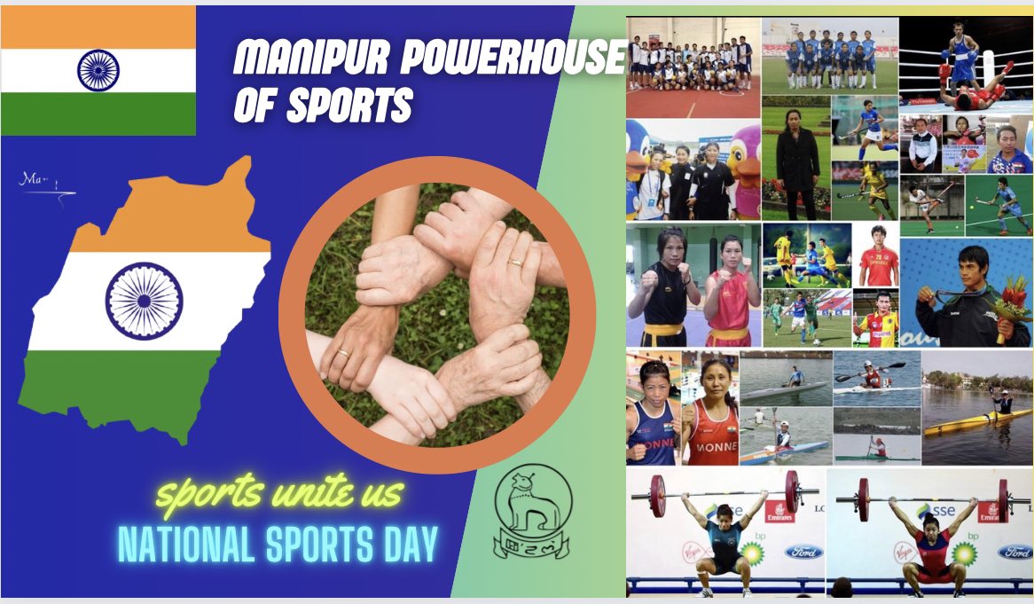 🏅Small state, big contribution 🏅In spite of the ongoing violence, 43 Manipuri athletes are in the Indian contingent for the 19th Asian Games 2023 due to be held in China's Hangzhou from September 19 to October 8.  #NationalSportsDay
#ManipurPrideOfIndia 
#MeiteiHaiToVikasHai