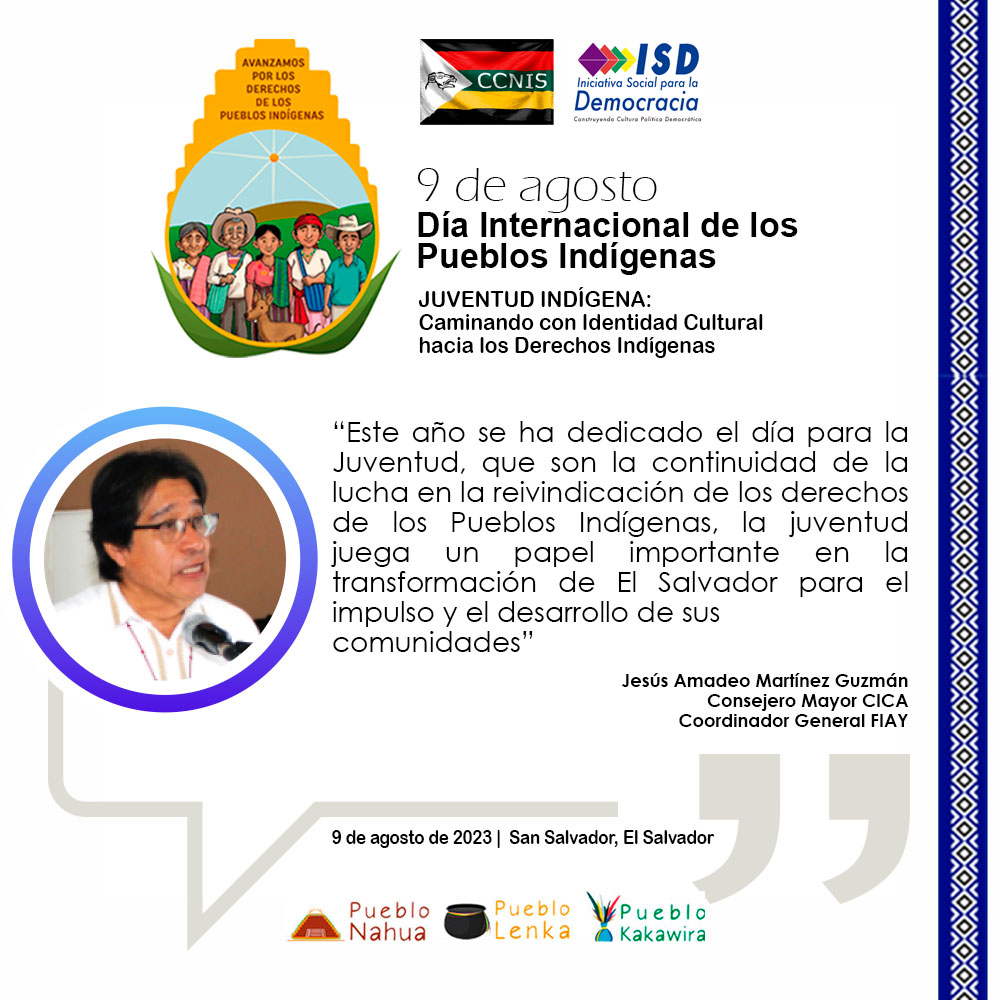 Como Pueblos Indígenas Nahua, Lenka y Kakawira, continuamos nuestros procesos para fortalecer nuestra Identidad Cultural y la reivindicación de los Derechos Indígenas en El Salvador

#SomosIndígenas
#JuventudIndígena