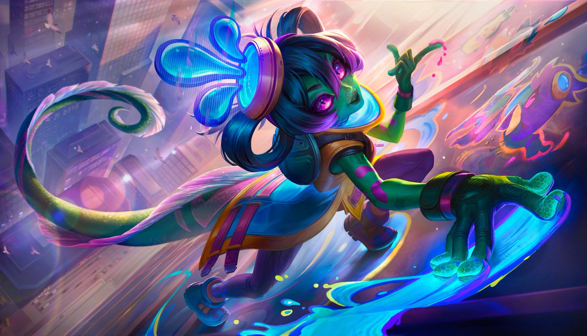 NewAzkaryan's tweet photo. Splash art para Neeko Street Demon https://t.co/ipSD26jt2u