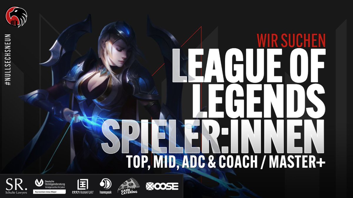 Zum kommenden Split bauen wir unser Main Team etwas um.
Dafür suchen wir eine passende Top und Mid, sowie einen ADC und einen Coach.

Für die Tryouts könnt ihr euch über folgenden Link anmelden:
👉 frankfurt-esports.de/ecf-prime-leag…

#NullSechsNeun | <a href="/lft_prime/">Prime League LFT</a>