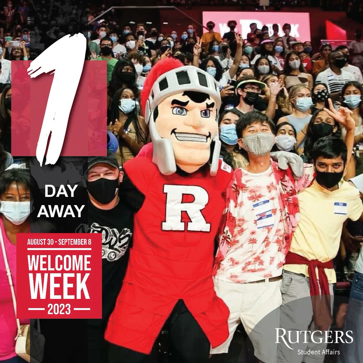 It's August 29—and there's one day left until Welcome Week! Get ready for the semester—and check out the list of Welcome Week events here: buff.ly/3OJGt6M