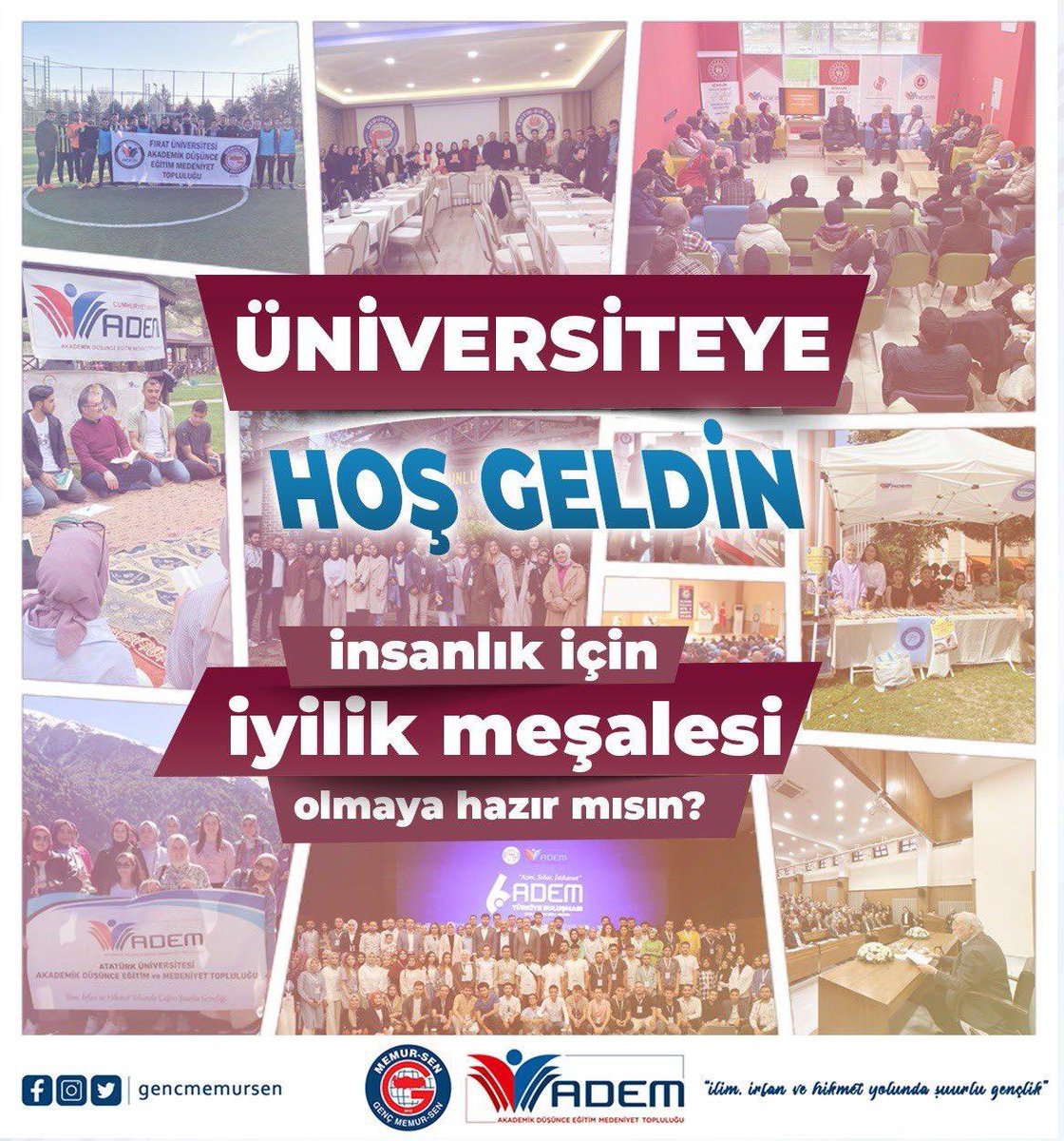 📌 Üniversiteye hoşgeldin 🥳

İyilik meşaleni yakmak için üniversitendeki ADEM Topluluklarımız seni bekliyor❗️