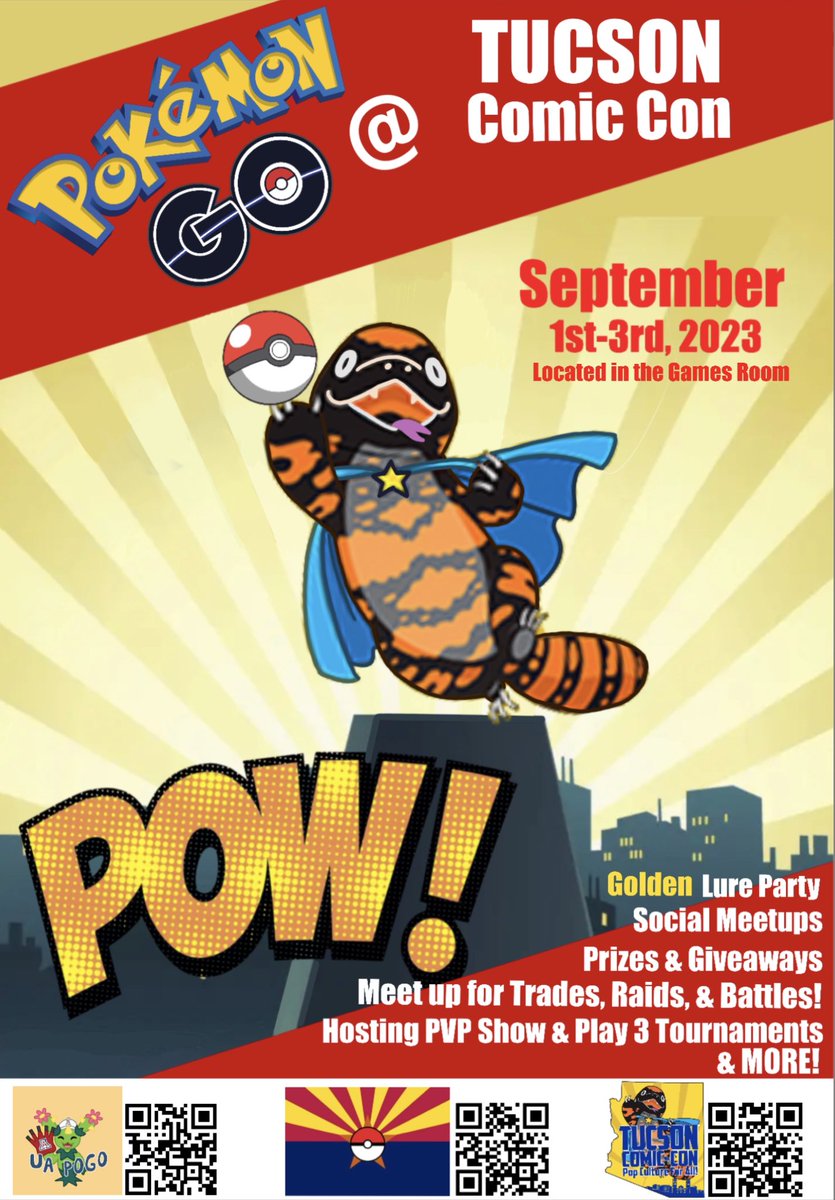 The prize bag this weekend is filled with amazing gifts!  In game Codes, TCG Live codes.  And so much more.

Stop by the booth at the <a href="/TucsonComiCon/">Tucson Comic Con</a> this weekend! 
Meet the battling community.  Cosplay as your fav character!  Battle in our tournaments. 

Its going to be a blast!