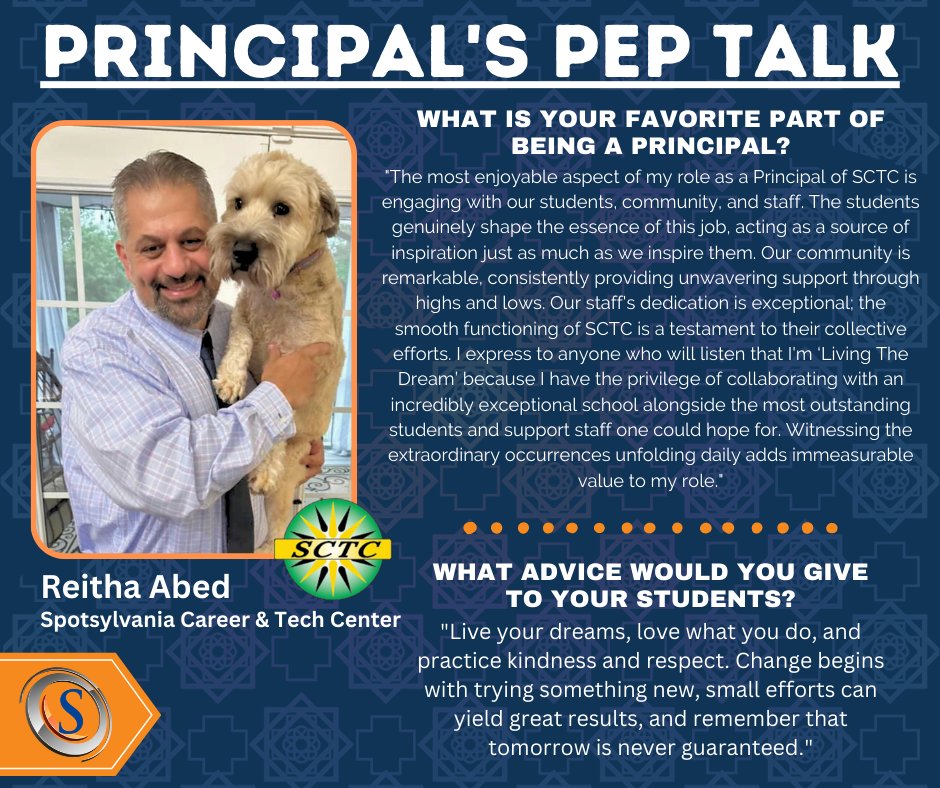 Principal's Pep Talk Reitha Abed Spotsylvania Career & Tech Center #wearespotsy