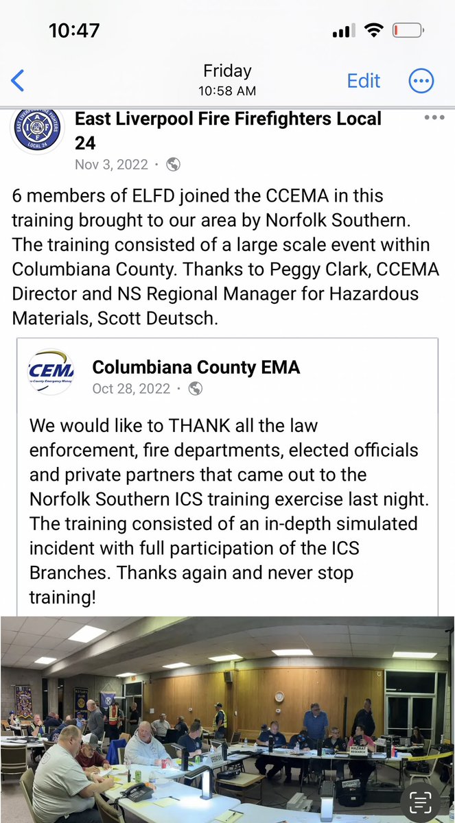 MindySlaven's tweet photo. @WKBN @nscorp Thank you @nscorp for the large scale event training for columbiana county 3 months prior to the large scale event! https://t.co/LrEg1UBvSM