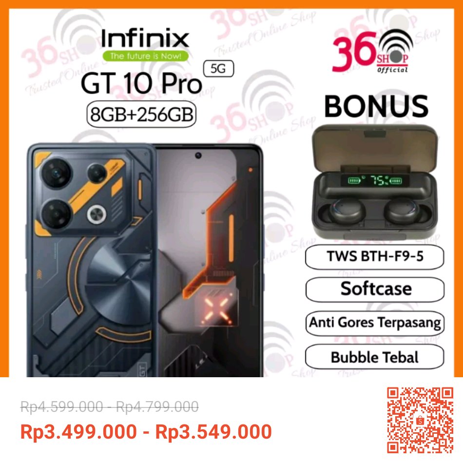 dnumax212's tweet image. HP GAMING Infinix GT 10 Pro 5G NFC [8GB+256GB] Garansi Resmi Infinix 1 Tahun dengan potongan 26%! Hanya Rp3.499.000 - Rp3.549.000. Dapatkan segera di Shopee! shope.ee/6pY5bS47BE?sha… #ShopeeID

#Hpgaming #hpinfinix #gacor #Hp 
#viralvideo #bubagirl #gamers