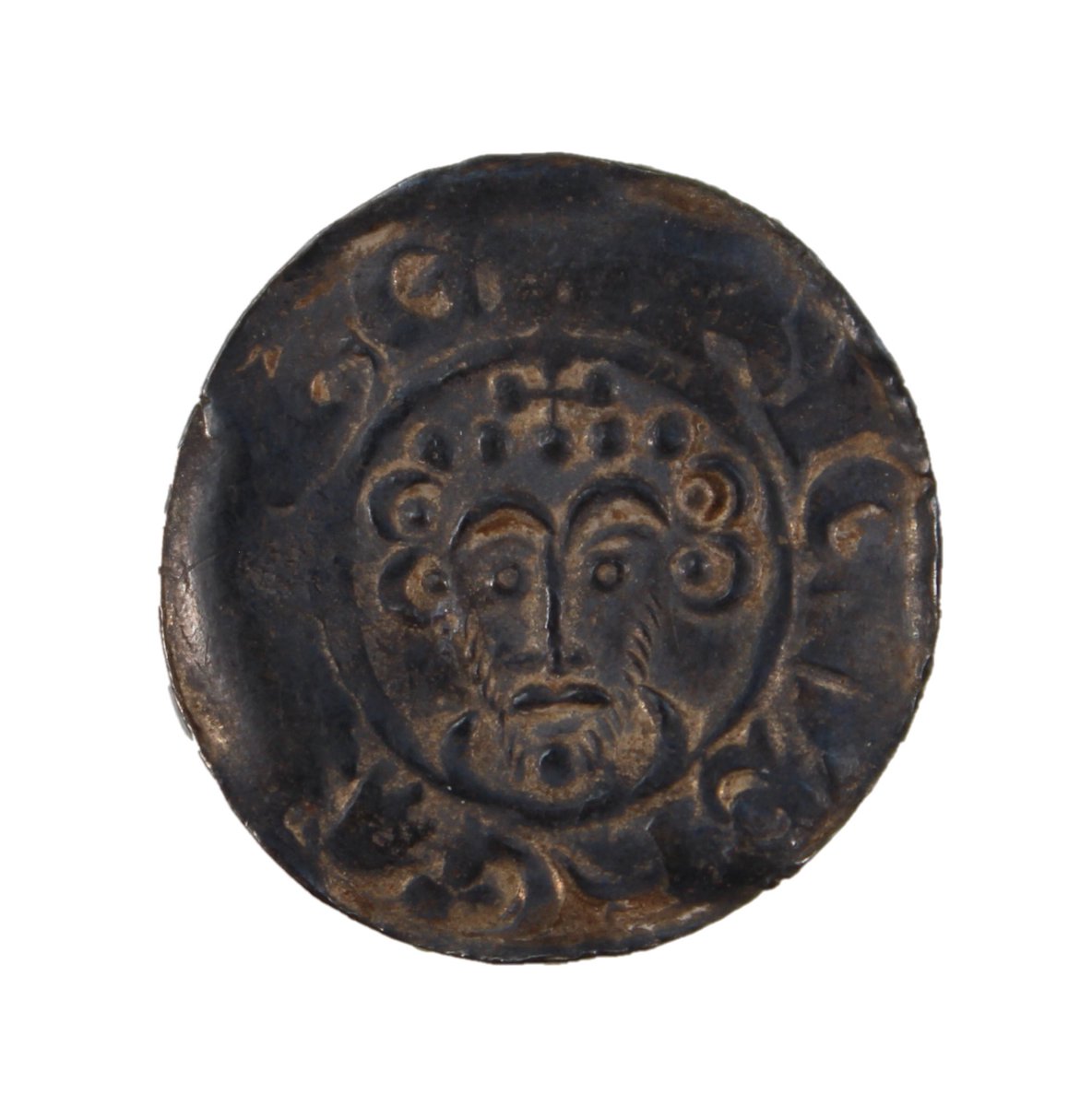 Short-cross penny of King John - who is forever remembered as he turned up to have his portrait incised: unshaved and still with his curlers in. 
#MorningMood #numismatics #ShropshireMuseums