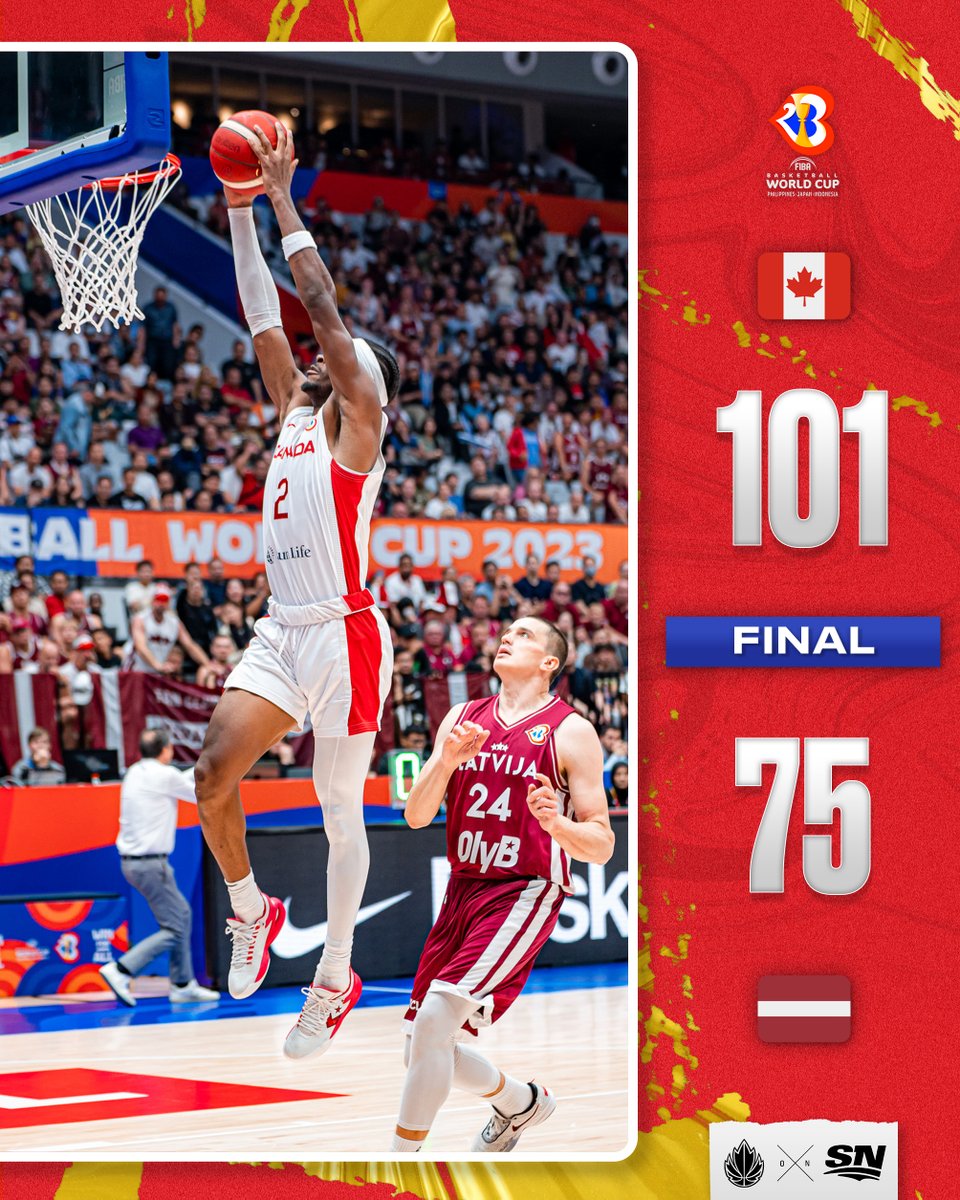 Sportsnet's tweet image. WHAT A WIN. 🇨🇦

#FIBAWC | @CanBball