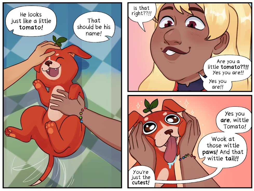 my debut graphic novel is now out in stores! Fans of Heartstopper and The Owl House will love Basil and Oregano! It's a lovely and warm story about two girls who fall in love at a magical cooking school. And they have a dog named Tomato!