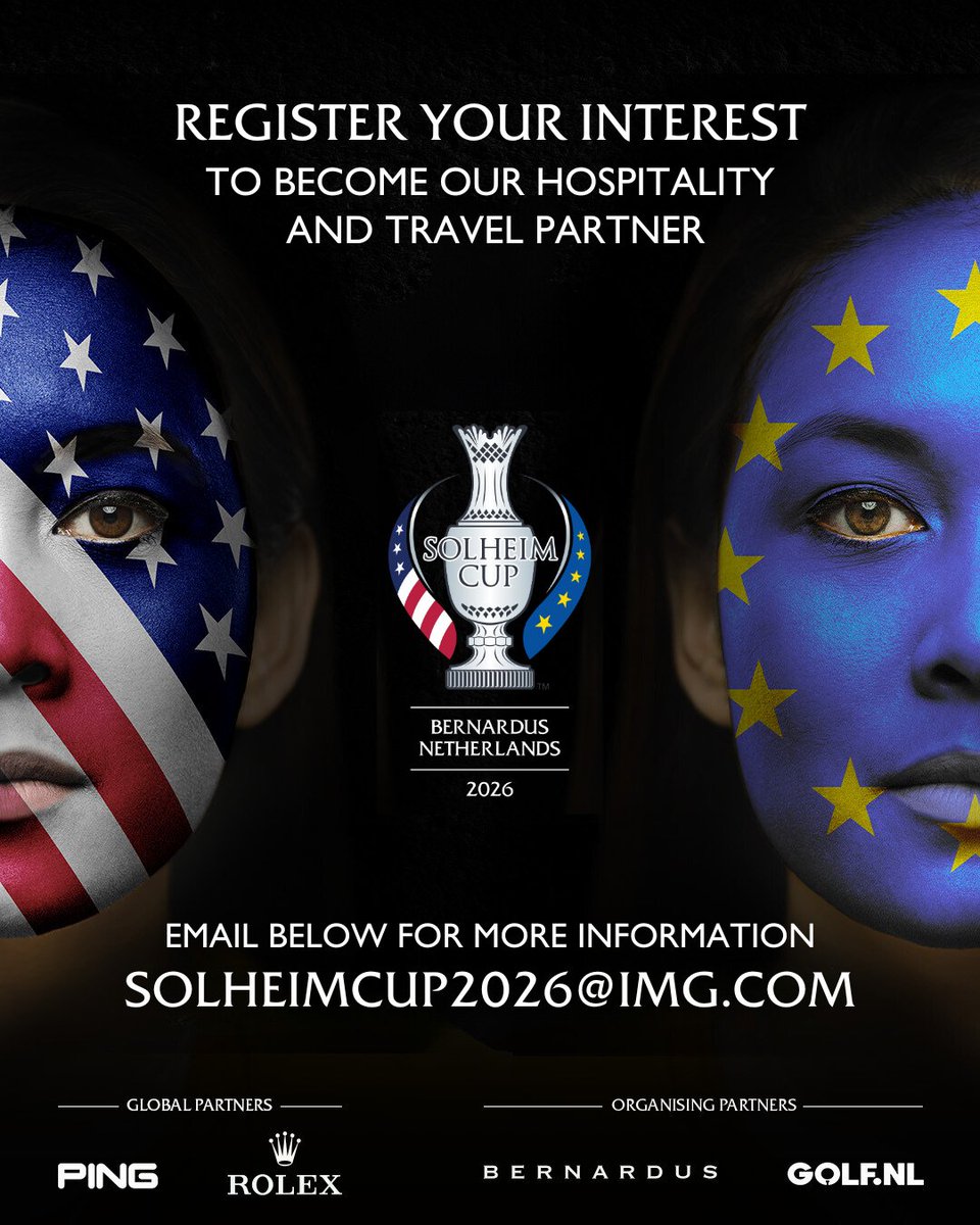 IMG will shortly be starting a formal RFP process for a Hospitality & Travel Packages Partner for the 2026 Solheim Cup, taking place at Bernardus Golf in the Netherlands⛳️ Companies wishing to receive the RFP should make their interest known by emailing solheimcup2026@img.com📩