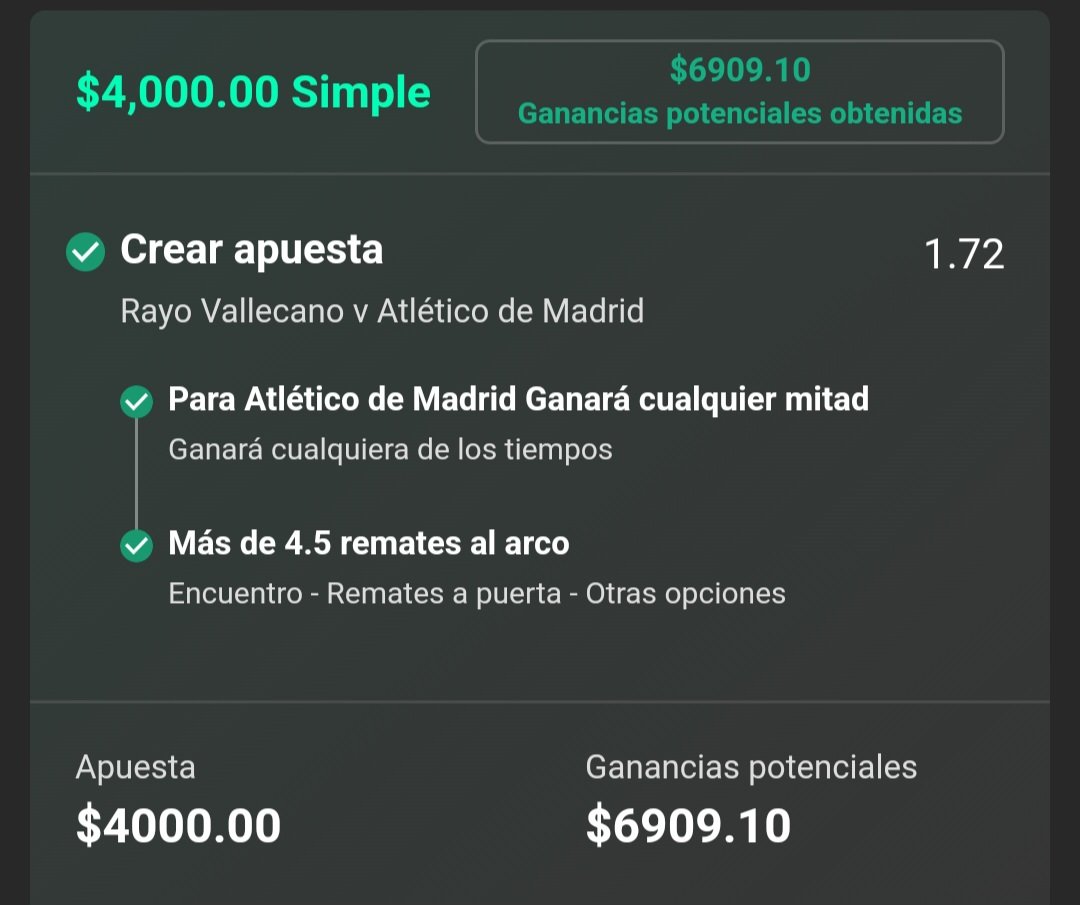 GolazoPick's tweet image. Gran día el de ayer 🔥🔝

Hemos ganado 8 de los últimos 9 picks enviados

Al momento vamos en +77% de utilidad en el grupo de Agosto y en +47% en el grupo 'resto de agosto'

Quien más jala para Septiembre?? 📩📩📩📩 Cierro cupos el viernes

Vamoooooooos 🔥🔥🔥🔥🔥🔄♥️