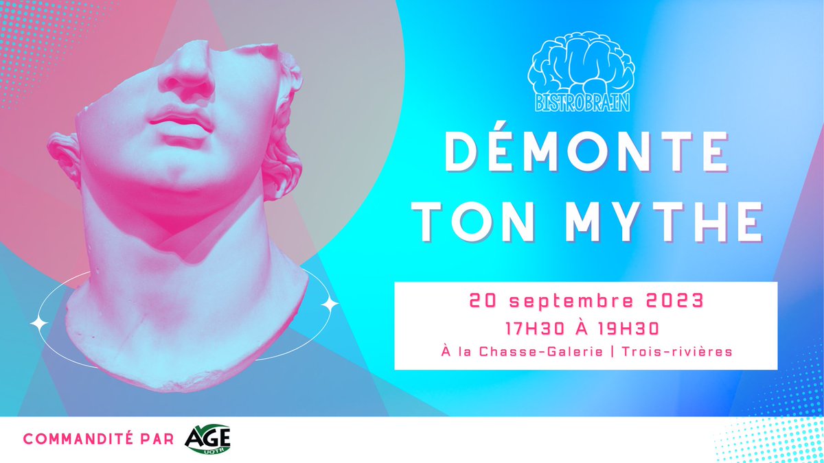 📷 Attention : il y a certains #mythes populaires qui ne survivront pas à l’inauguration de notre programmation 2023-2024 à Trois-Rivières. On t'attend, le 20 septembre prochain de 17h30 à 19h30 à la Chasse-Galerie ! 📷
Pour plus d'information 👉fb.me/e/1lY9ZsCTU
#scicomm