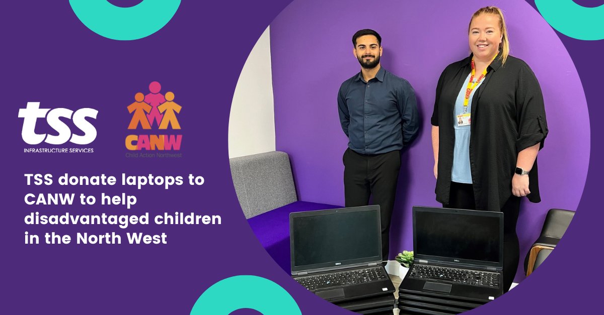 Our commitment to support young carers and children continues with this recent donation to @TeamCANW. A total of 10 laptops have been donated to combat #digitalpoverty to ensure that children in the north west can continue their education and develop their skills.