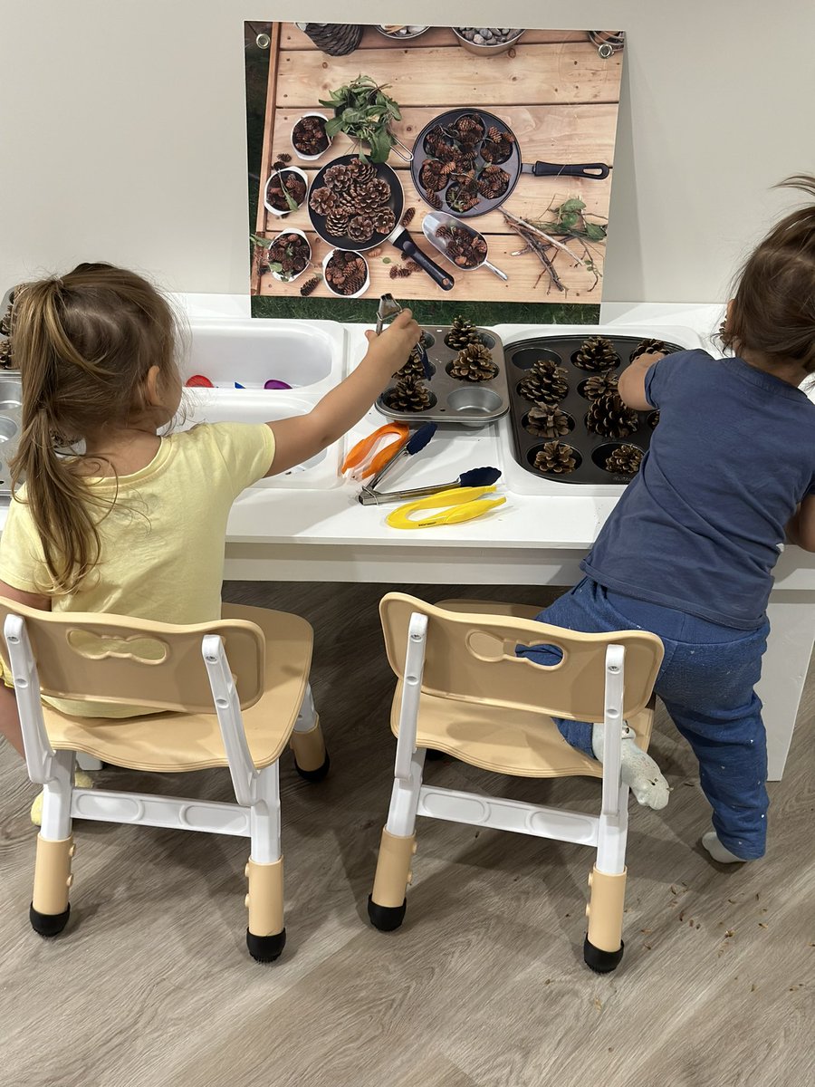 Our indoor sensory table with a simple nature-inspired set up that encourages fine motor practice.
