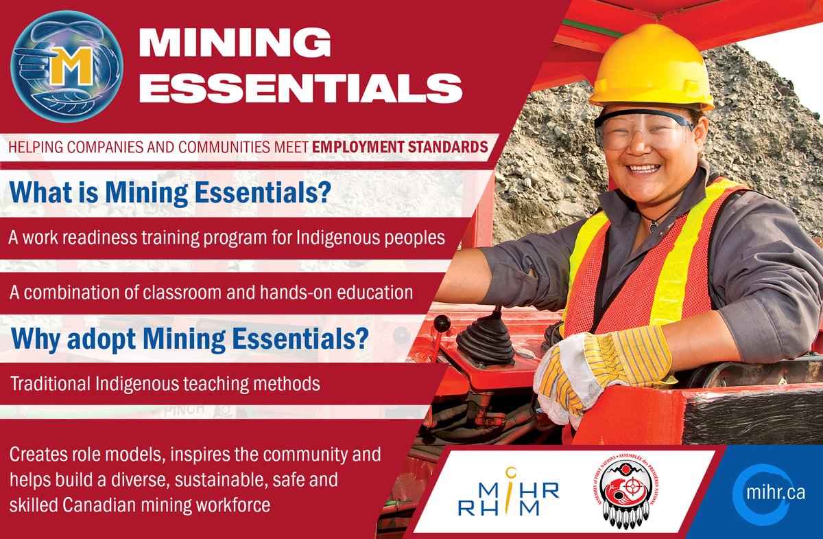 MiHRCouncil's tweet photo. Become a #MiningEssentials training site and equip the future mining workforce with the skills and safety preparedness they need to succeed in the industry. MiHR has funding support available for future deliveries. Learn more: https://t.co/63fj1zUykP https://t.co/OGUvWdeALW