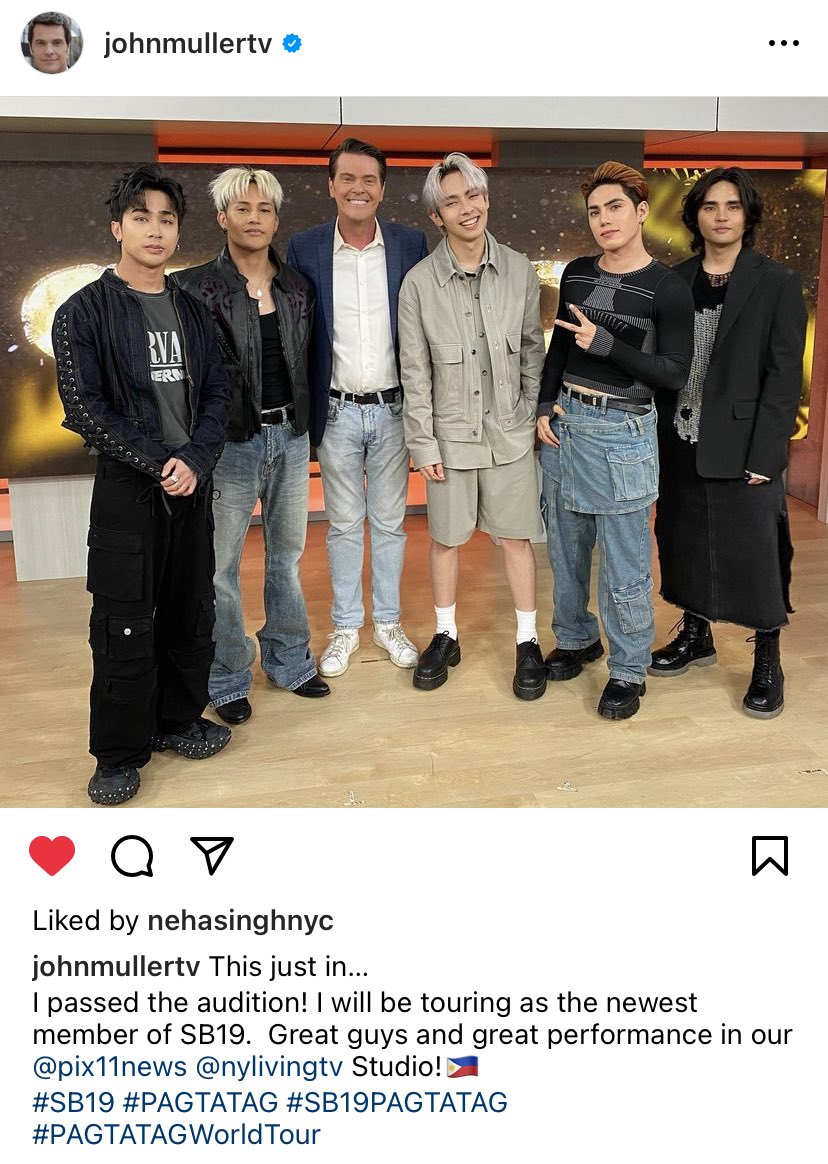 loveyoubujing's tweet photo. Mr. John Muller posted a picture of him with the boys on his instagram! ++ the cute caption hahaha 🫶🏻

@SB19Official #SB19 
#SB19onPIX11NYLiving https://t.co/DY41CqOr2p