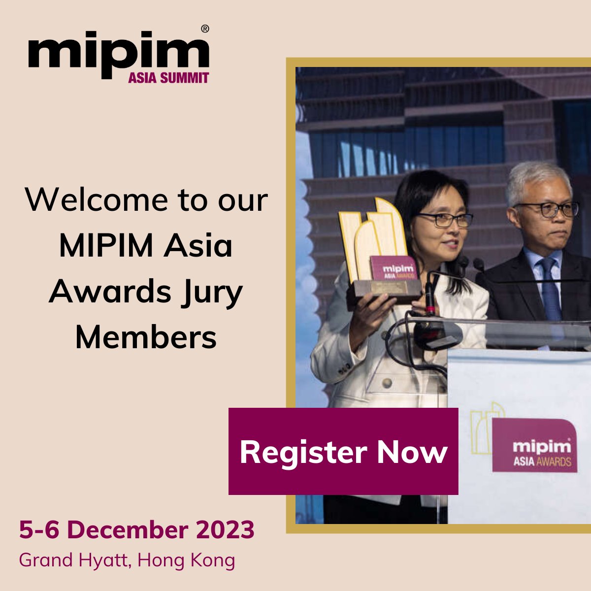 MIPIMWorld's tweet photo. Welcome to all jury members of this year's MIPIM Asia #awards. In six categories, the jury will select projects of #excellence and #innovation among the very best of the Asian #realestate industry.

Join us in Hong Kong: https://t.co/XZhmp3Lvbh

#MipimAsia #MipimAsiaAwards https://t.co/yLmsb8DXCM