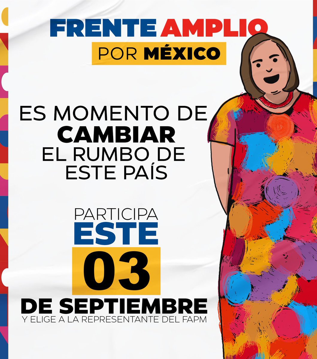 Ha llegado el momento de hacer historia, de que juntas y juntos cambiemos el rumbo de este país. 

Este 3 Septiembre se parte del cambio y elige a la representante del #FrentrAmplioPorMéxico

▶️ Consulta con tiempo la ubicación de módulos en tu municipio.