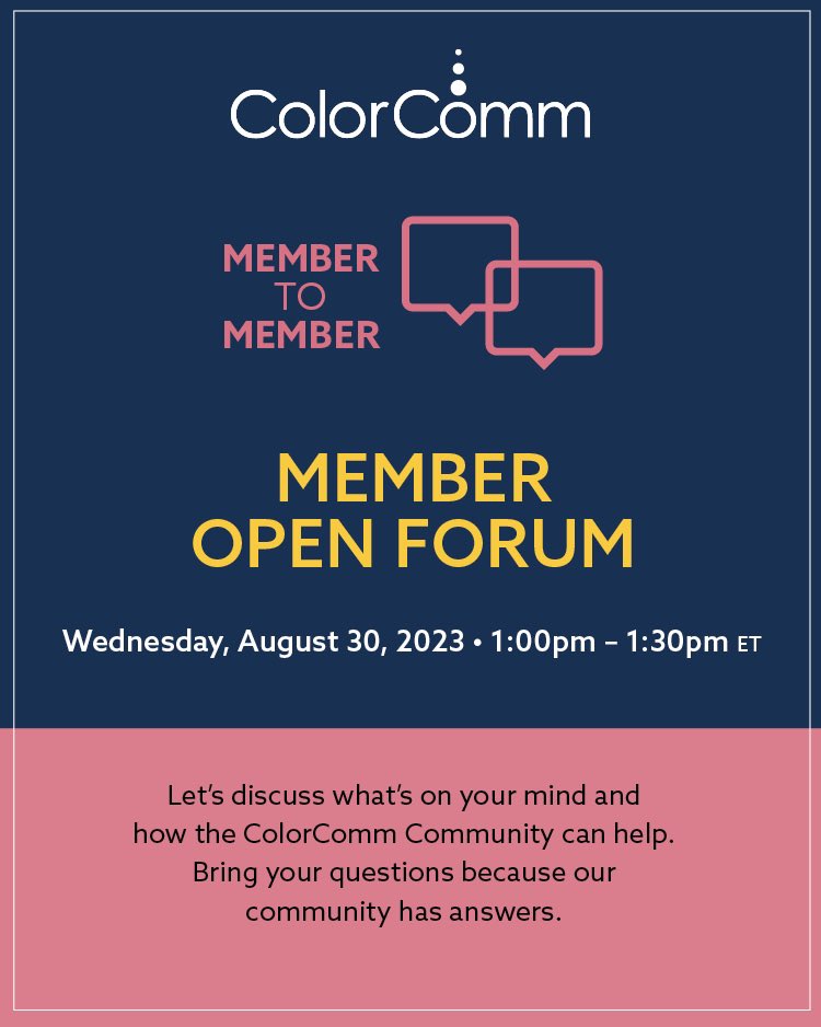 ColorCommntwk's tweet photo. Join us tomorrow for our #MembertoMember talk, where weโll be having an open forum for members ๐ฌ Check your email and register today! https://t.co/oUqfUrBDOS
