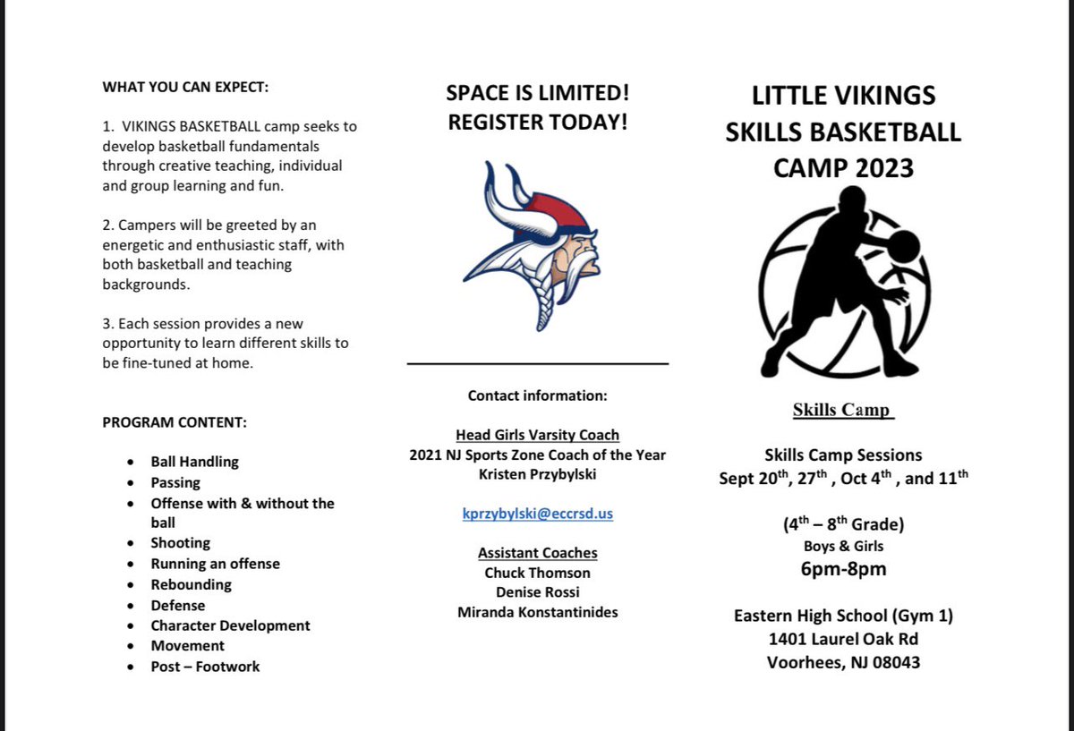 Fall Vikings skills clinic for boys and girls. Don’t miss out!