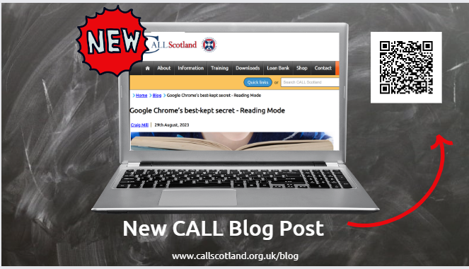 CALLScotland's tweet image. New blog post from our colleague Craig keeping us abreast of the new reading preferences within Google Chrome.  #ReadingMode

#AssistiveTechnology