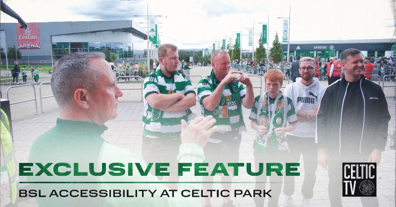 CelticFC's tweet photo. 📺 As part of the Club’s ongoing commitment to make matches accessible for all, we have introduced a BSL interpreter who will support our deaf and deaf/blind supporters on match days ⤵️

@CelticTV | #CelticFC | #COYBIG🍀