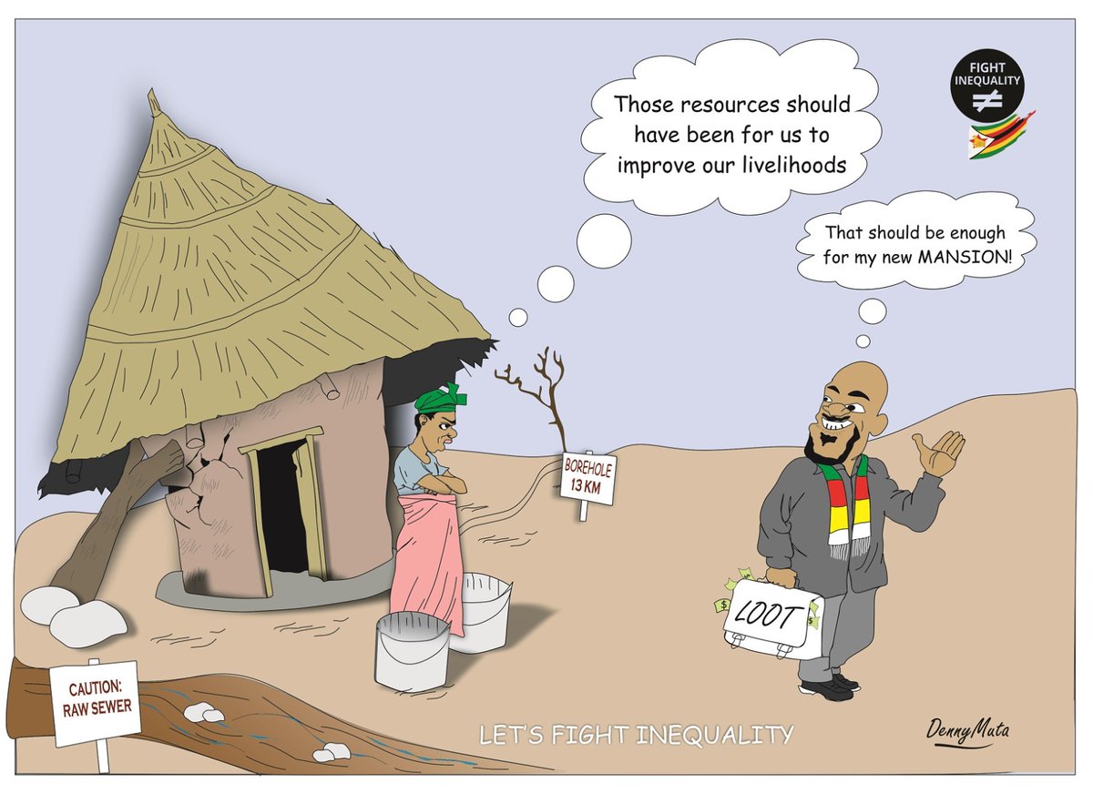 FiaZimbabwe's tweet photo. The underfunding of social spending on budgets in Zimbabwe is highly attributed to rampant  corruption. The elites continue to defraud the state whilst the majority continue to suffer socio economic woes, thereby magnifying inequalities between the rich and the ordinary people. https://t.co/d0YkQTc285
