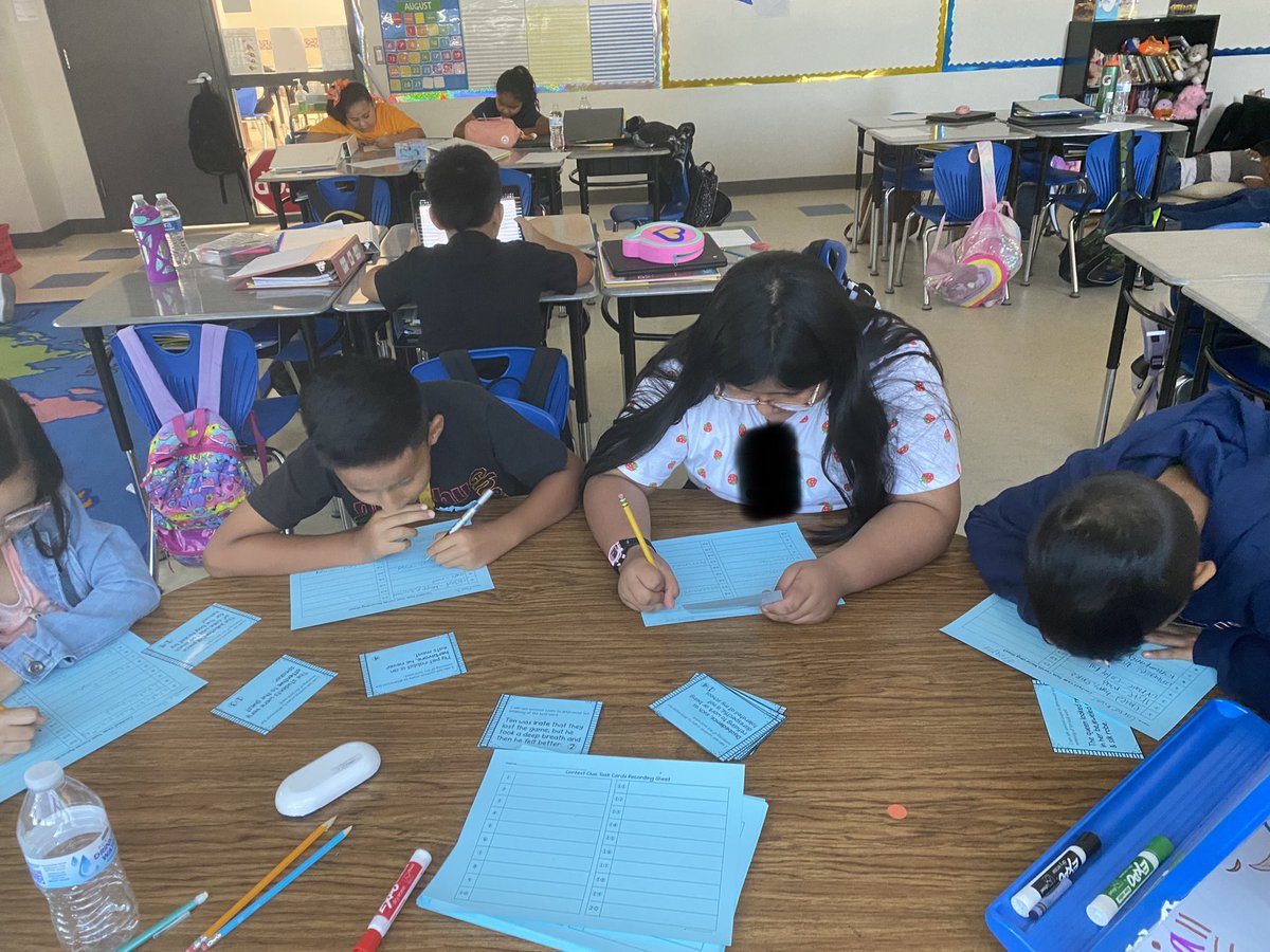 Our first day of stations was a success!! We were working on context clues task cards. #itsagreatdaytobeamustang #fourthgrade