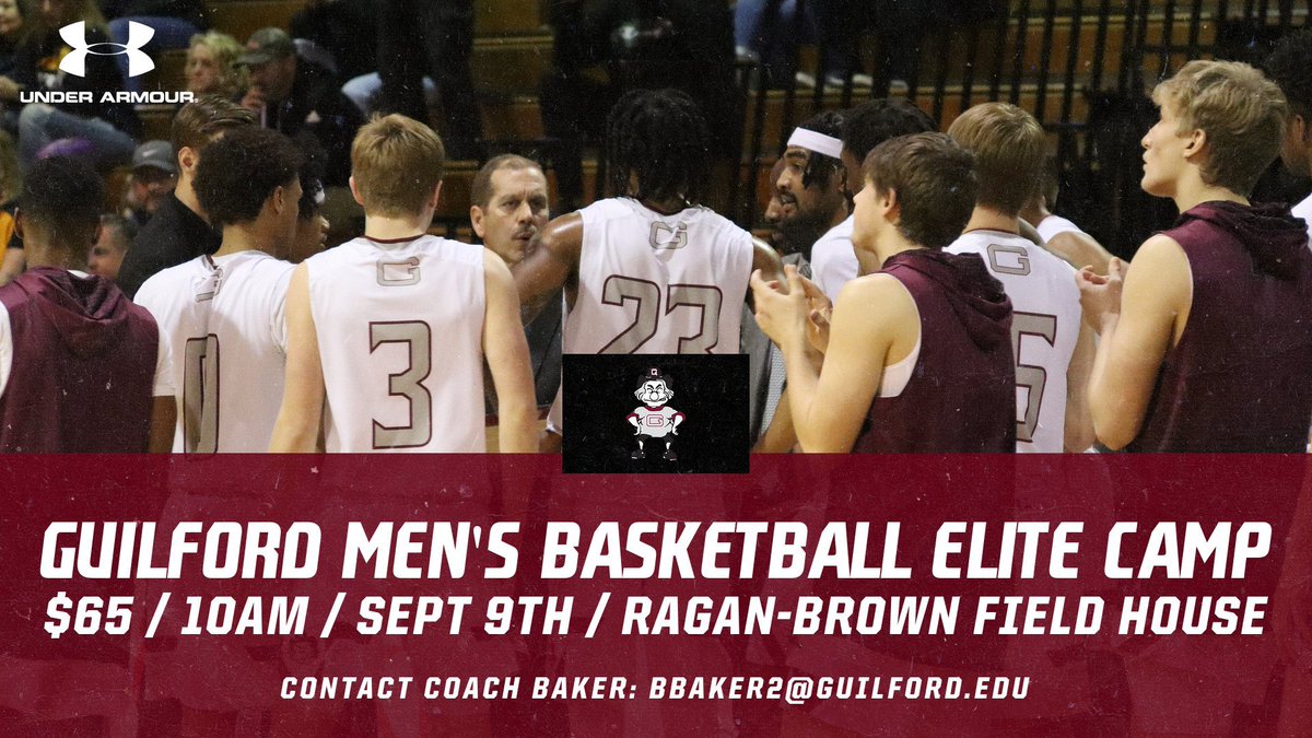 Elite Camp is right around the corner! Saturday September 9th, Registration will start at 9:30am and camp will begin at 10am! 

The link below is where you can sign-up and find more details about the camp! Spots are filling up, so sign up now! 

guilfordbasketballcamps.com