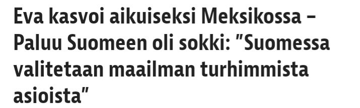 iletassamoi's tweet photo. Eva tuli Meksikosta suomeen valittamaan suomalaisista kun suomalaiset valittaa turhista asioista.
#valitus #mäkätihommat https://t.co/rEUdWem0dd