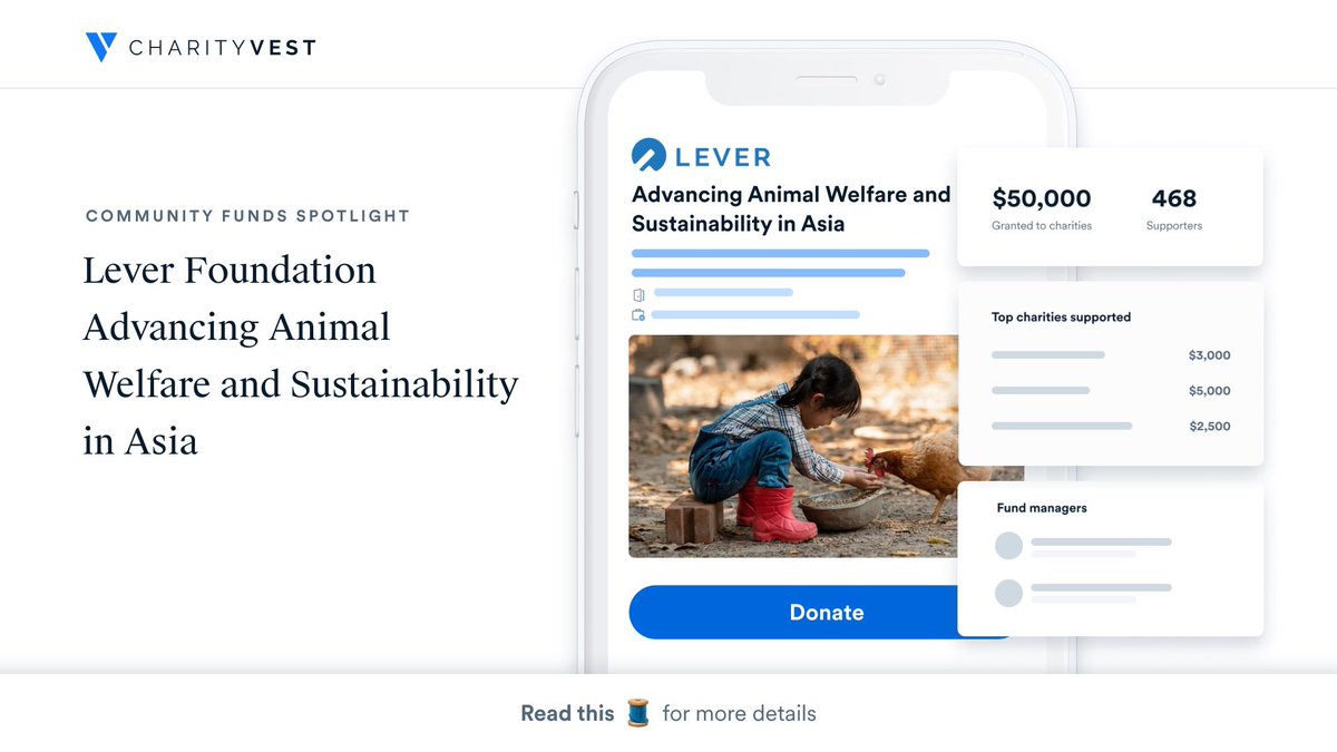 Introducing the Advancing Animal Welfare and Sustainability in Asia Community Fund by <a href="/LeverFoundation/">Lever Foundation</a>. 🔦

Lever Foundation works to create a more humane and sustainable protein supply chain in East Asia. Let’s learn about their Community Fund:

🧵