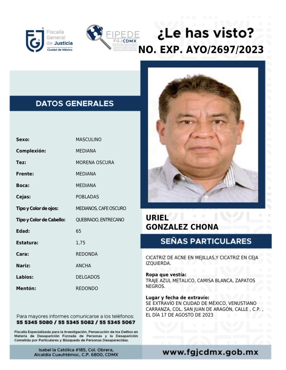C_arolin3's tweet photo. @AristeguiOnline por favor ayúdeme a difundir la desaparición de mi padre, ya van casi dos semanas y no se ha logrado encontrar por la fiscalía de desparecidos https://t.co/vGKbIevgoT