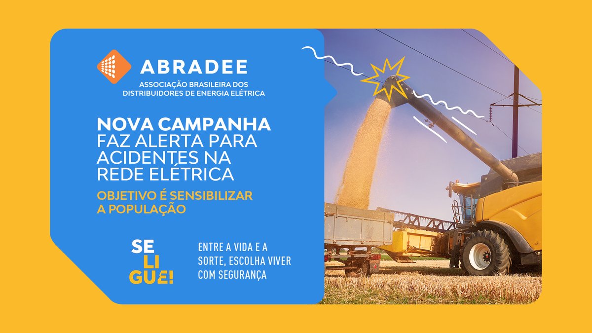 g1's tweet photo. “Se ligue! Entre a vida e a sorte, escolha viver com segurança” é o slogan da nova Campanha Nacional de Segurança da @abradee. O objetivo é alertar sobre possíveis acidentes com a rede elétrica. Saiba mais no g1: https://t.co/tm6vNPxoxD #ABRADEE #AgostoVermelho #publicidade https://t.co/bt1wutCZU6
