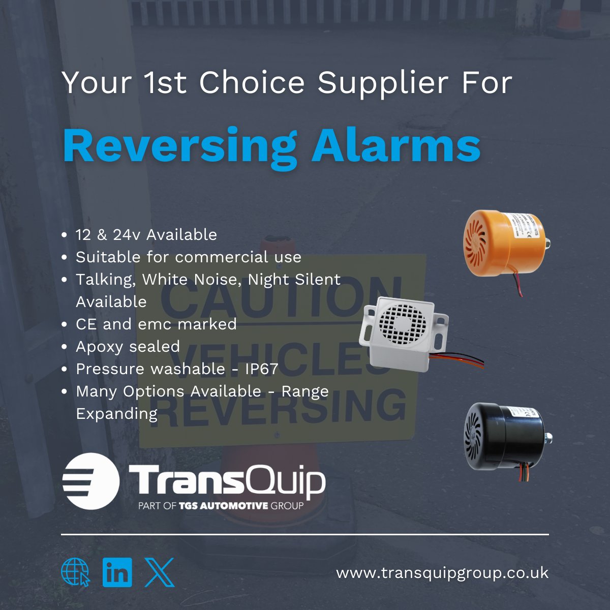 #TransQuip your 1st choice supplier for #Reversingalarms

📞 0117 9659965
📧 sales@transquipgroup.com
🖥 transquipgroup.co.uk

#transquip #reversealarm #reversewarning #vehiclesafety