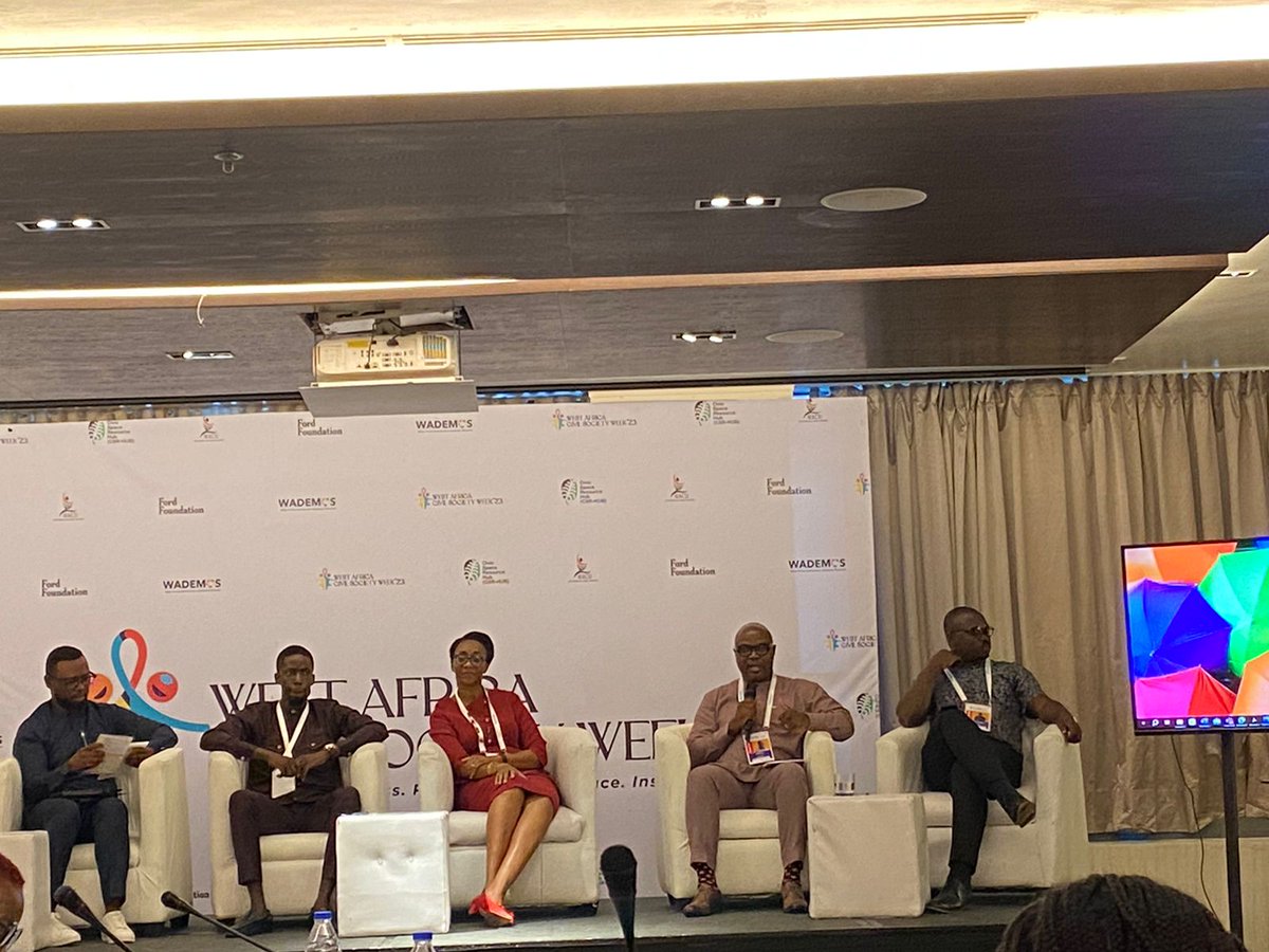 penplusbytes's tweet photo. Our Executive Director, Jerry Sam joins the panel discussion on emerging issues around building digital capacity of community-based organization and grassroots mobilization in Africa at the West Africa Civil Society Week happening in Lagos, Nigeria.

#WACSW23 #Penplusbytes https://t.co/pIVYpGY2YY