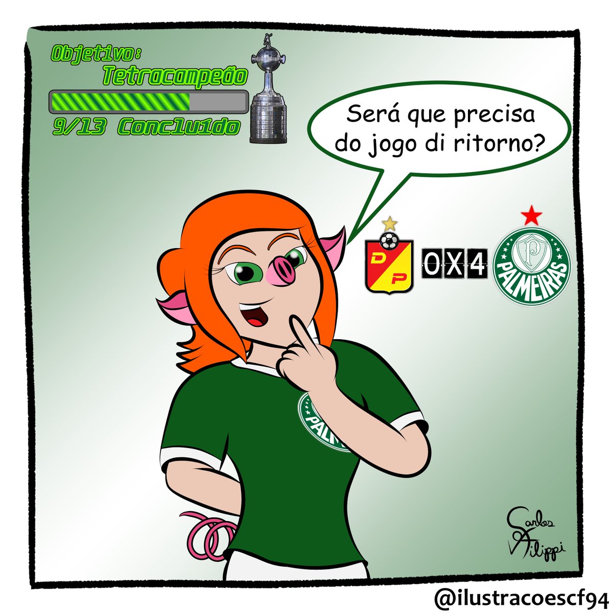 IlustracoesCF94's tweet photo. Será que ainda há esperança pro Desportivo Pereira?
#ilustracoescf94 #ilustraçõescf94 #cartoon #toon #charge #futebol #porquinha #palmeiras #liberta #copalibertadores #libertadores #quartas #quartasdefinal #goleada #desportivopereira #arte #digitalart @palmeiras @libertadoresbr https://t.co/uL1rNtygwn