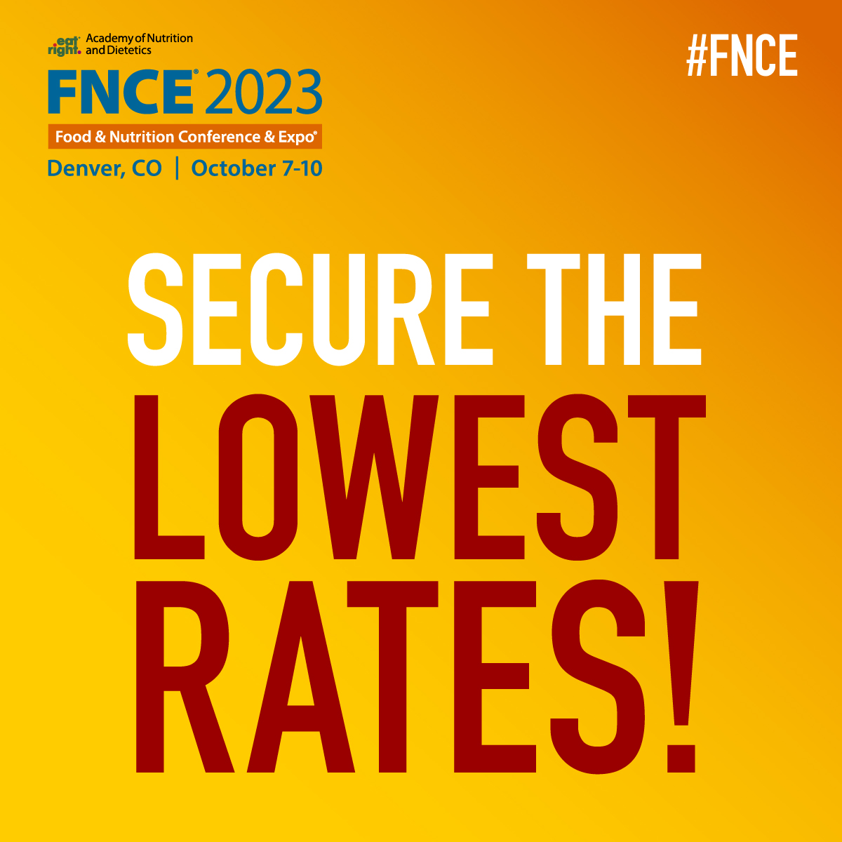 Hi Everyone!
We wanted to remind all of our members that Early Bird Registration ends Friday September 8th!  We can't wait to see you at FNCE!
Click here to register: zurl.co/BIWE