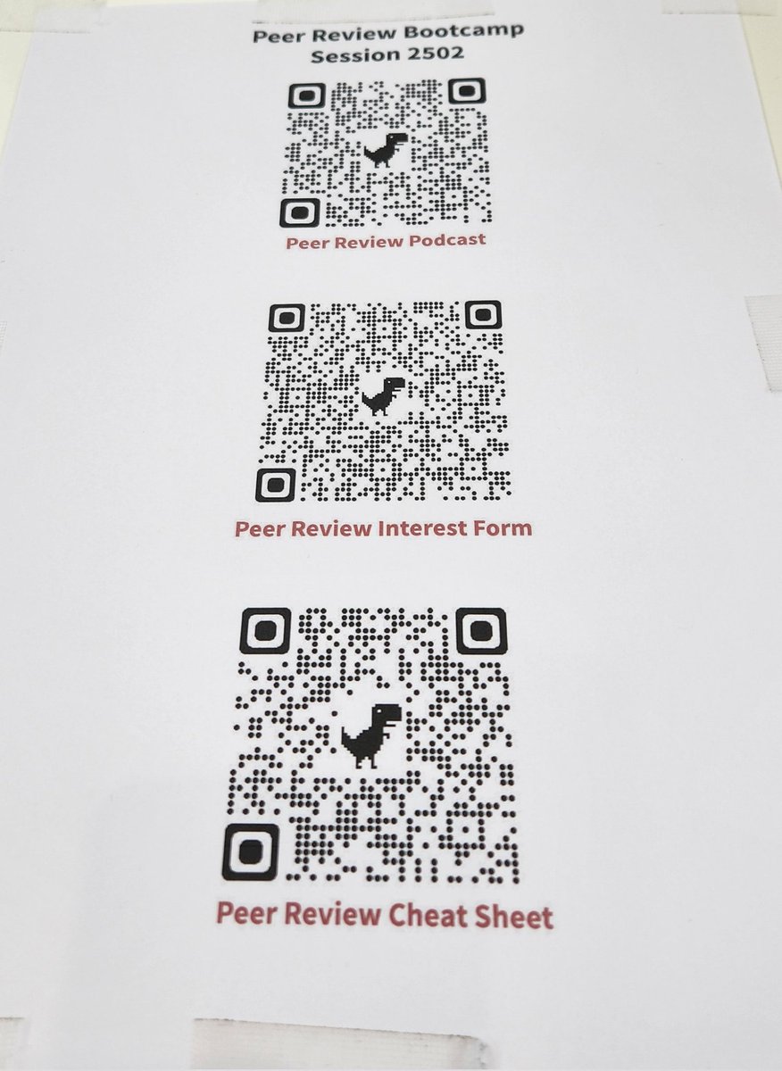 Missed the Peer Review Bootcamp? Don't worry! Spot the dino QR codes at the MDS member centre or the charging station outside Hall C! 
-Listen to our podcast
-Fill the peer review interest form
-Download the cheat sheet
#MDSCongress <a href="/dilucadaniel/">Daniel G. Di Luca</a>  <a href="/lockholm/">Alana Kirby</a> <a href="/movedisorder/">MDS</a>