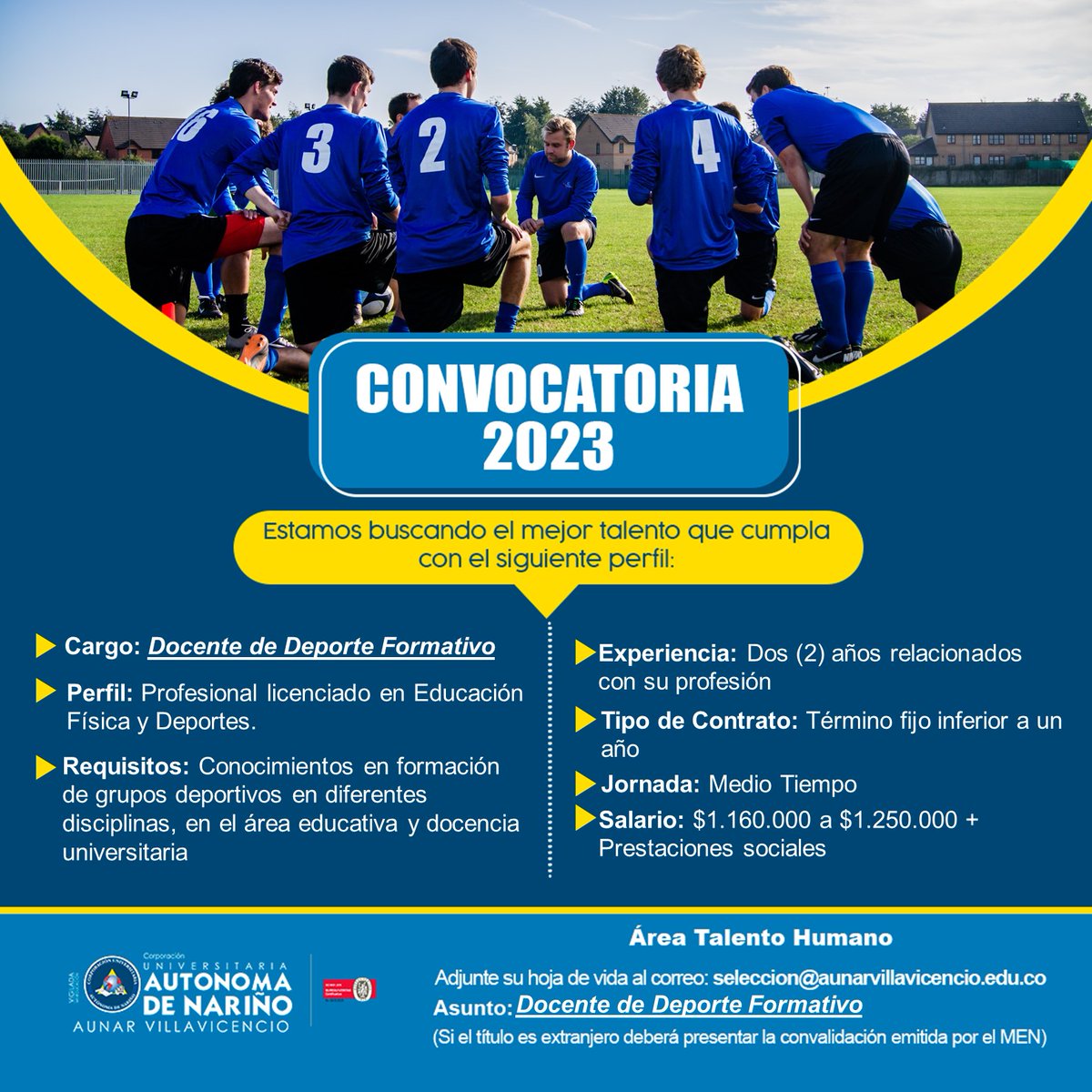 ¿Estás en busca de trabajo?

Queremos que seas parte de esta gran comunidad educativa

Si tienes el perfil envíanos tu hoja de vida al correo:
seleccion@aunarvillavicencio.edu.co

Aprovecha esta oportunidad.
💙💛😊

#ecosistemaaunar
#trabajosihay
#trabajaconnosotros #YoSoyAunar