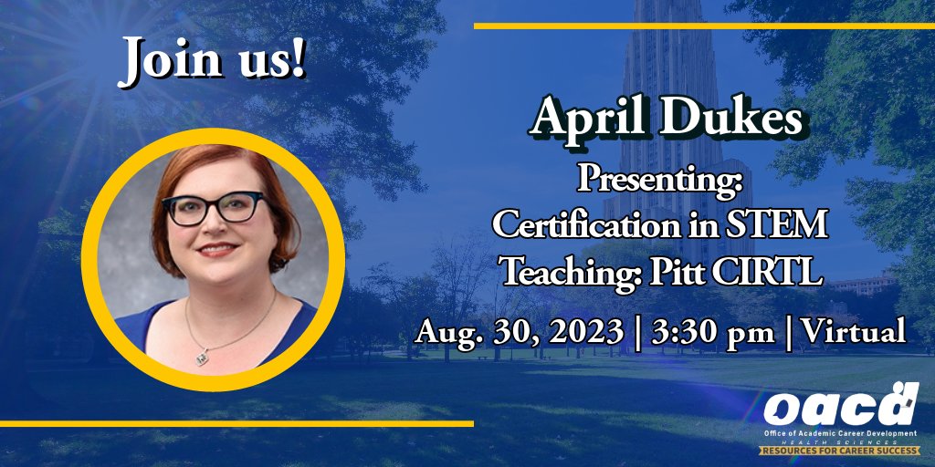 Join us this Wednesday! Register here: oacd.pitt.edu/content/career…
 <a href="/UPPDA2/">UPPDA</a>