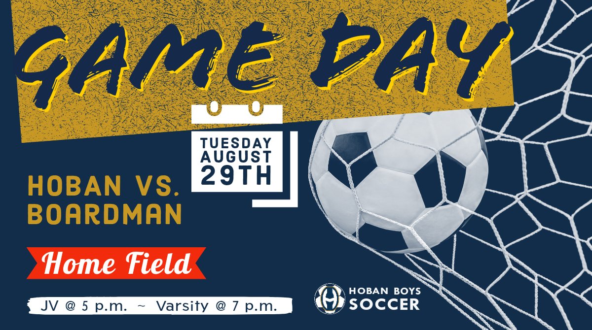 Hoban_Soccer's tweet photo. Today is #GameDay! Join us tonight at #DowedField as we take on Boardman HS. #GoKnightsGo⚔️ https://t.co/QLlBKCTumU