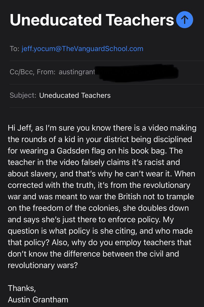 <a href="/CollinRugg/">Collin Rugg</a> <a href="/cboyack/">Connor Boyack 📚</a> Let Jeff know how you feel about his policies and teachers Director: Jeff Yocum, jeff.yocum@TheVanguardSchool.com